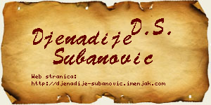Đenadije Subanović vizit kartica
